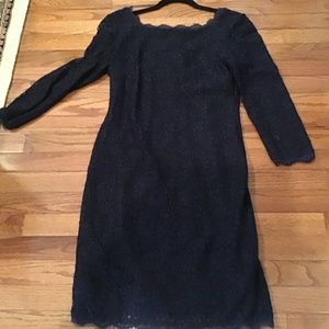 Adrienne Papel Navy Lace Dress Size 8 new without tags